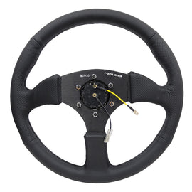 NRG Racing Steering Wheel 6 Holes 350mm Black Leather Black Spokes RST-023MB-R RST-023MB-R