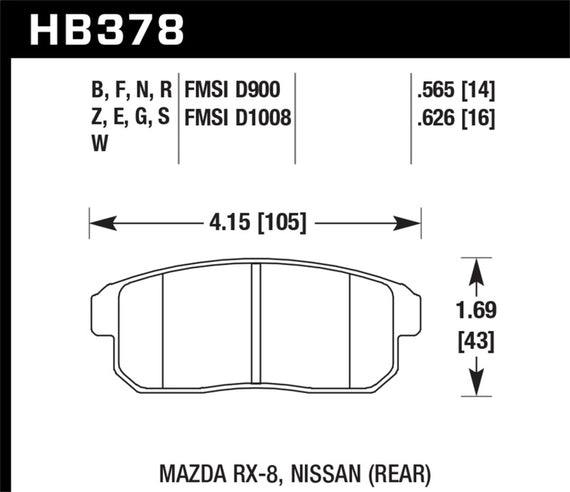Hawk HP Plus Disc Brake Pads - HB378N.565 HB378N.565