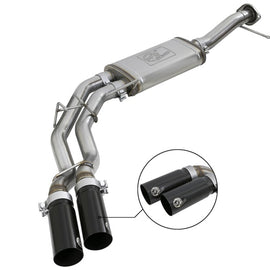 AFE 49-43078-B REBEL CATBACK EXHAUST BLACK TIPS FOR 2011-14 FORD F-150 ECOBOOST 49-43078-B