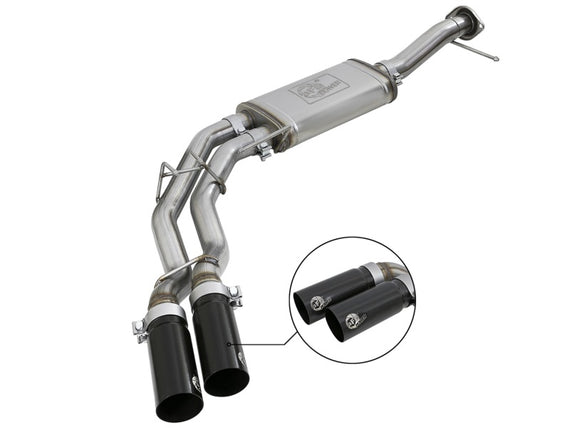 AFE 49-43078-B REBEL CATBACK EXHAUST BLACK TIPS FOR 2011-14 FORD F-150 ECOBOOST 49-43078-B