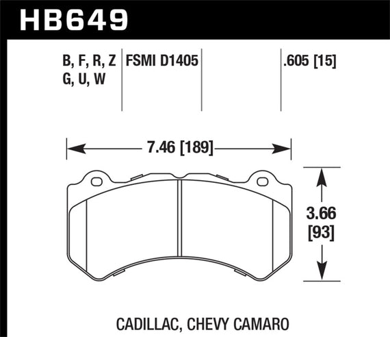 [FRONT SET] HAWK Performance HPS Disc Brake Pads [w/BREMBO] HB649F.605 HB649F.605