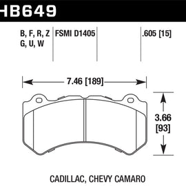 Hawk Motorsports Performance DTC-80 Compound F Brake Pads for 09-15 Cadillac CTS HB649Q.605