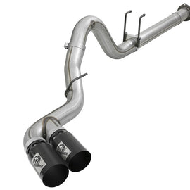 aFe Rebel XD 4in SS DPF-Back Exhaust 17-18 Ford Diesel Trucks V8-6.7L (td) w/ Dual Black Tips 49-43102-B