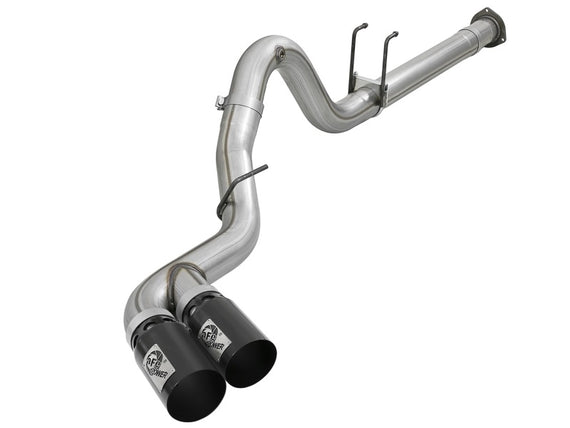 aFe Rebel XD 4in SS DPF-Back Exhaust 17-18 Ford Diesel Trucks V8-6.7L (td) w/ Dual Black Tips 49-43102-B