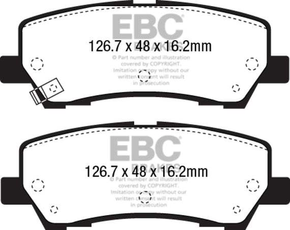 EBC 2015+ Ford Mustang 5.0L (w/Performance Package) Orangestuff Rear Brake Pads DP93043