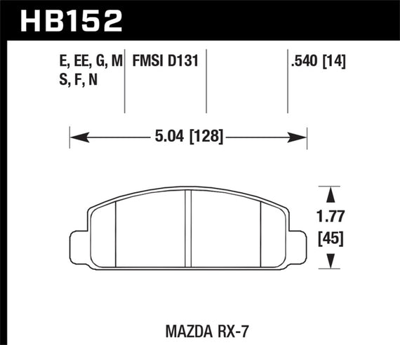 Hawk HPS Disc Brake Pads - HB152F.540 HB152F.540