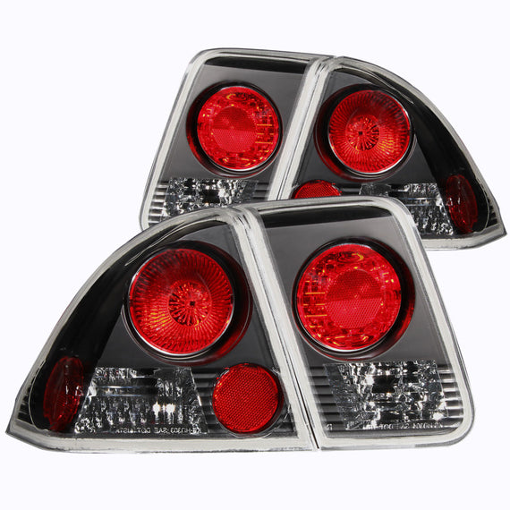 ANZO Black TailLights For 2001-2005 Honda Civic 4DR 221048