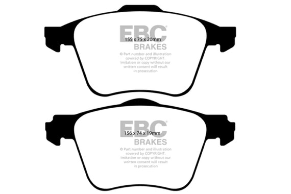 EBC 03-09 Volvo XC90 2.9 Twin Turbo Yellowstuff Front Brake Pads DP41690R