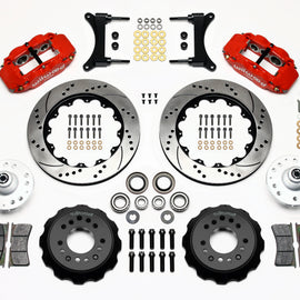 Wilwood Narrow Superlite 6R Front Hub Kit 14.00in Drill Red 79-87 GM G Body 140-12299-DR