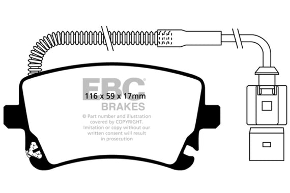 EBC DP41470R YELLOWSTUFF ULTIMATE RACE BRAKE PADS - REAR DP41470R