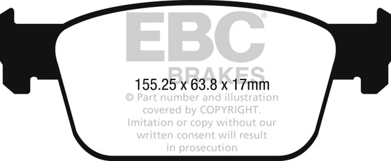 EBC 17+ Audi A4 2.0L Turbo (B9) Ultimax Front Brake Pads UD1953