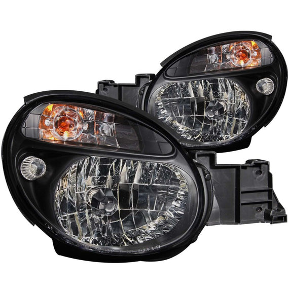 Anzo 121121 Black Halogen Bulbs Clear Lens Crystal Headlights for 02-04 Impreza 121121