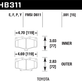 Hawk LTS Street Brake Pads HB311Y.591