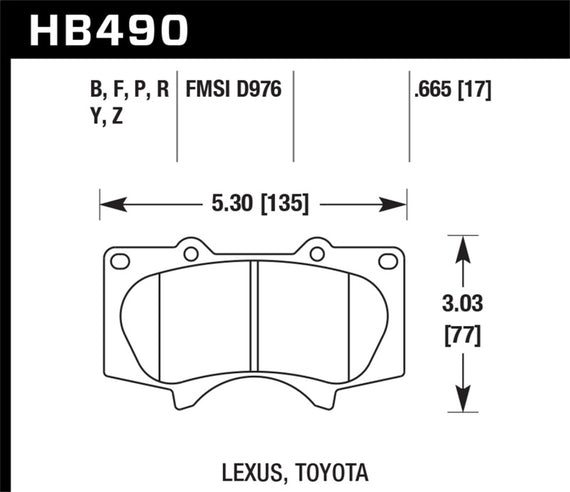 Hawk Performance HB490F.665 HPS High Performance Street Compound Brake Pads HB490F.665