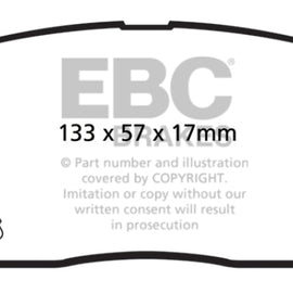 EBC Green Stuff Front Brake Pads for 13+ Hyundai Santa Fe 2.0 Turbo - DP61863 DP61863