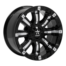 RBP 94R 18x10 6x139.7 BP / 6 BS 10mm Offset 108mm CB (Hub Centric) Black w/Chrome Inserts Wheel 94R-1810-83+10BP