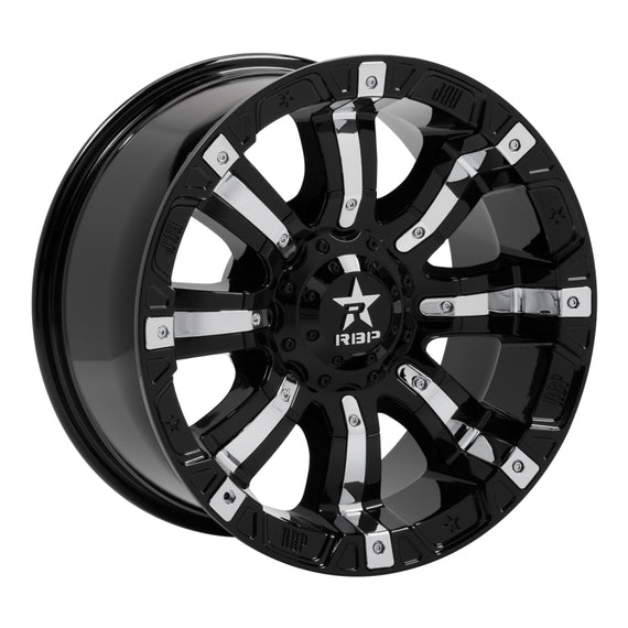 RBP 94R 18x10 6x139.7 BP / 6 BS 10mm Offset 108mm CB (Hub Centric) Black w/Chrome Inserts Wheel 94R-1810-83+10BP