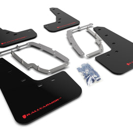 Rally Armor UR Black Mud Flaps w/ Red Logo for 2017-2020 Tesla Model 3 MF62-UR-BLK/RD