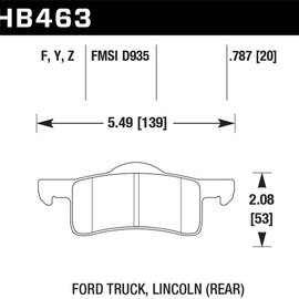 Hawk 03-06 Ford Expedition / 03-06 Lincoln Navigator LTS Street Rear Brake HB463Y.787