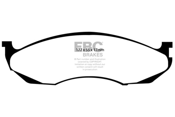 EBC 90-91 Jeep Cherokee 2.5 4WD Greenstuff Front Brake Pads DP61022
