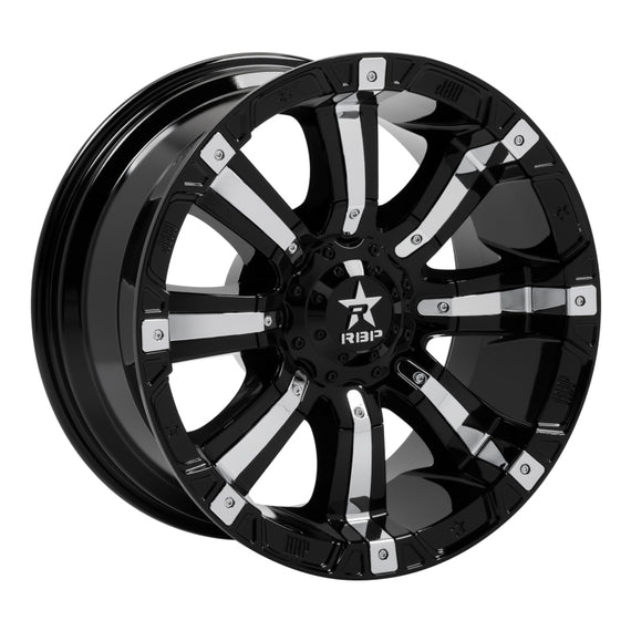 RBP 94R 20x9.0 8x165.1 BP / 4.5 BS -12mm Offset 117mm CB (Hub Centric) Black w/Chrome Inserts Wheel 94R-2090-86-12BP