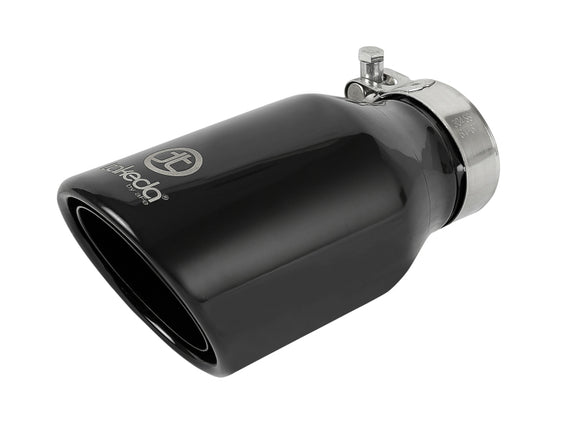 aFe Takeda 304 Stainless Steel Clamp-On Exhaust Tip 2.5in.Inlet / 4in Outlet - Black 49T25404-B08