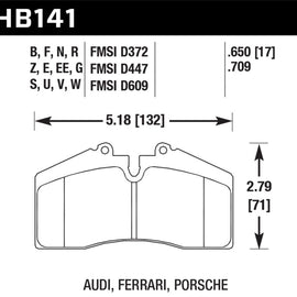 HAWK Blue 9012 Brake Pad Sets HB141E.650 HB141E.650