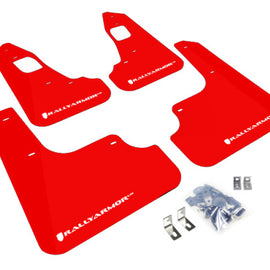 Rally Armor UR Red Mud Flaps w/ White Logo for 2008-2015 Evolution EVO X MF10-UR-RD/WH