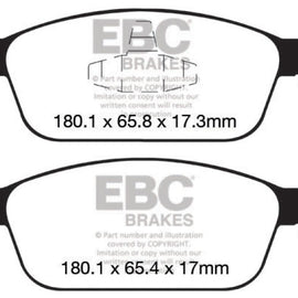 EBC Green Stuff Front Brake Pads for 12+ Ford Focus 2.0 Turbo ST - DP22145 DP22145