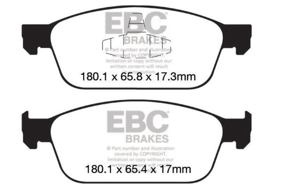 EBC 12+ Ford Focus 2.0 Turbo ST Ultimax2 Front Brake Pads UD1668