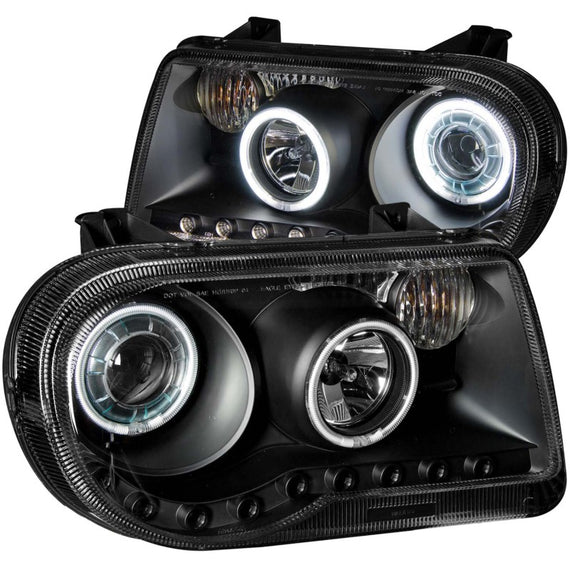 Anzo USA Projector Headlights G2 BK w/ 2 Halos CCFL/LED for Chrysler 300C 05-10 121251