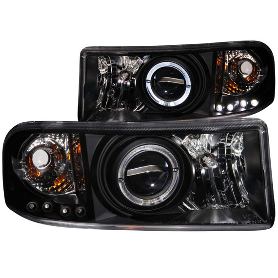 Anzo 111196 Black Projector with Halogen Headlights for 94-02 Ram 2500/3500 111196