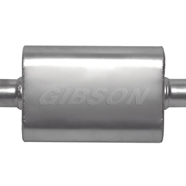 Gibson CFT Superflow Center/Center Oval Muffler - 4x9x13in/2.5in Inlet/2.5in Outlet - Stainless 55112S