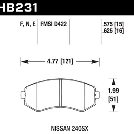 Hawk HPS Disc Brake Pads - HB231F.625 HB231F.625