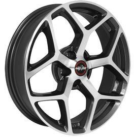 RACE STAR 95 RECLUSE 17X4.5 5X4.75 -12.6 CB3.07 MET GRAY W/MACHINED FACE 1 RIM