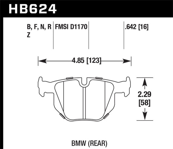 Hawk HPS Brake Pads HB624F.642 06-09 BMW 330i/335i E92 HB624F.642