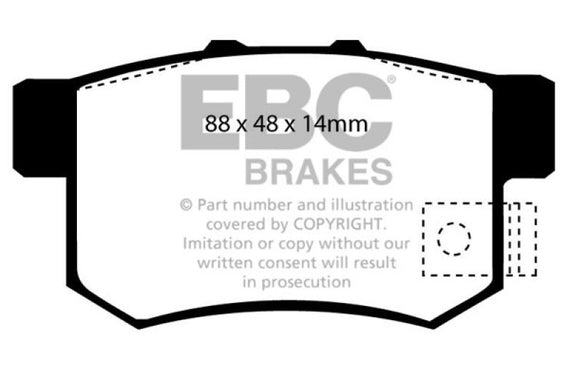 EBC DP2781/2 - Greenstuff 2000 Series Sport Rear Brake Pads DP2781/2