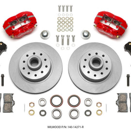 Wilwood Forged Dynalite Front Kit 11.03in 1 PC Rotor&Hub - Red 74-80 Pinto Disc Spindle only 140-14271-R