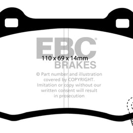 EBC YELLOWSTUFF HIGH FRICTION PERFORMANCE BRAKE PADS STREET TRACK REAR DP41788R DP41788R