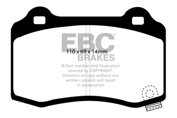 EBC YELLOWSTUFF HIGH FRICTION PERFORMANCE BRAKE PADS STREET TRACK REAR DP41788R DP41788R