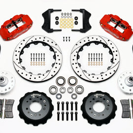 Wilwood Narrow Superlite 6R Front Hub Kit 12.88in Drill Red 1965-1969 Mustang Drum Spindle 140-12637-DR