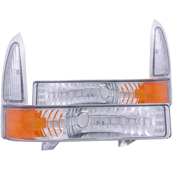 Anzo 511039 Chrome Euro Style Parking/Signal Lights for Ford Excursion/Superduty 511039