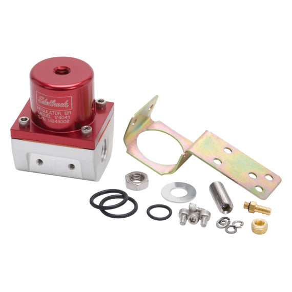 Edelbrock Fuel Pressure Regulator EFI 180 GPH 35-90 PSI -6 In/Out -6 Return Red/Clear 174041