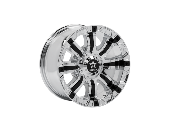 RBP 94R 17x9.0 5x127 BP / 5.5 BS 10mm Offset 78mm CB (Hub Centric) Chrome w/Black Inserts Wheel 94R-1790-73+10C