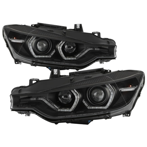 Spyder 12-14 BMW F30 3 Series 4DR Projector Headlights - Black PRO-YD-BMWF3012-AFSHID-BK 5086754
