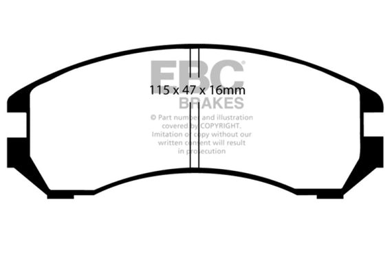 EBC 86-87 Nissan Pulsar NX 1.6 SE Greenstuff Front Brake Pads DP2665