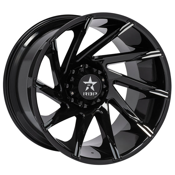 RBP 77R Spike 20x10 5x127 BP / 6 BS / 10mm Offset 78mm CB Gloss Black w/Machined Accent Wheel 77R-2010-73+10MB