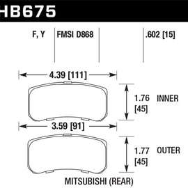 HAWK HB675F.602 HPS Performance Street Brake Pads HB675F.602
