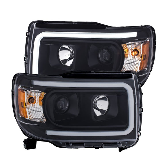 Anzo 111381 Black w/Amber Projector Plant Style Headlights for GMC Canyon 111381