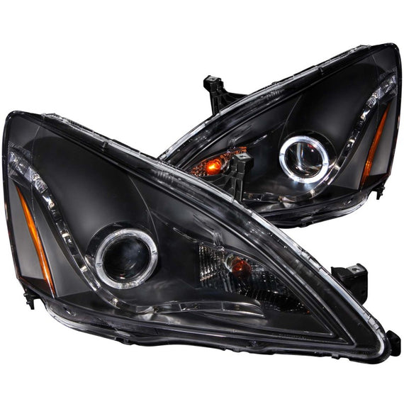 Anzo 121337 Black Hybrid Projector Headlight with Halo R8 Style for Honda Accord 121337